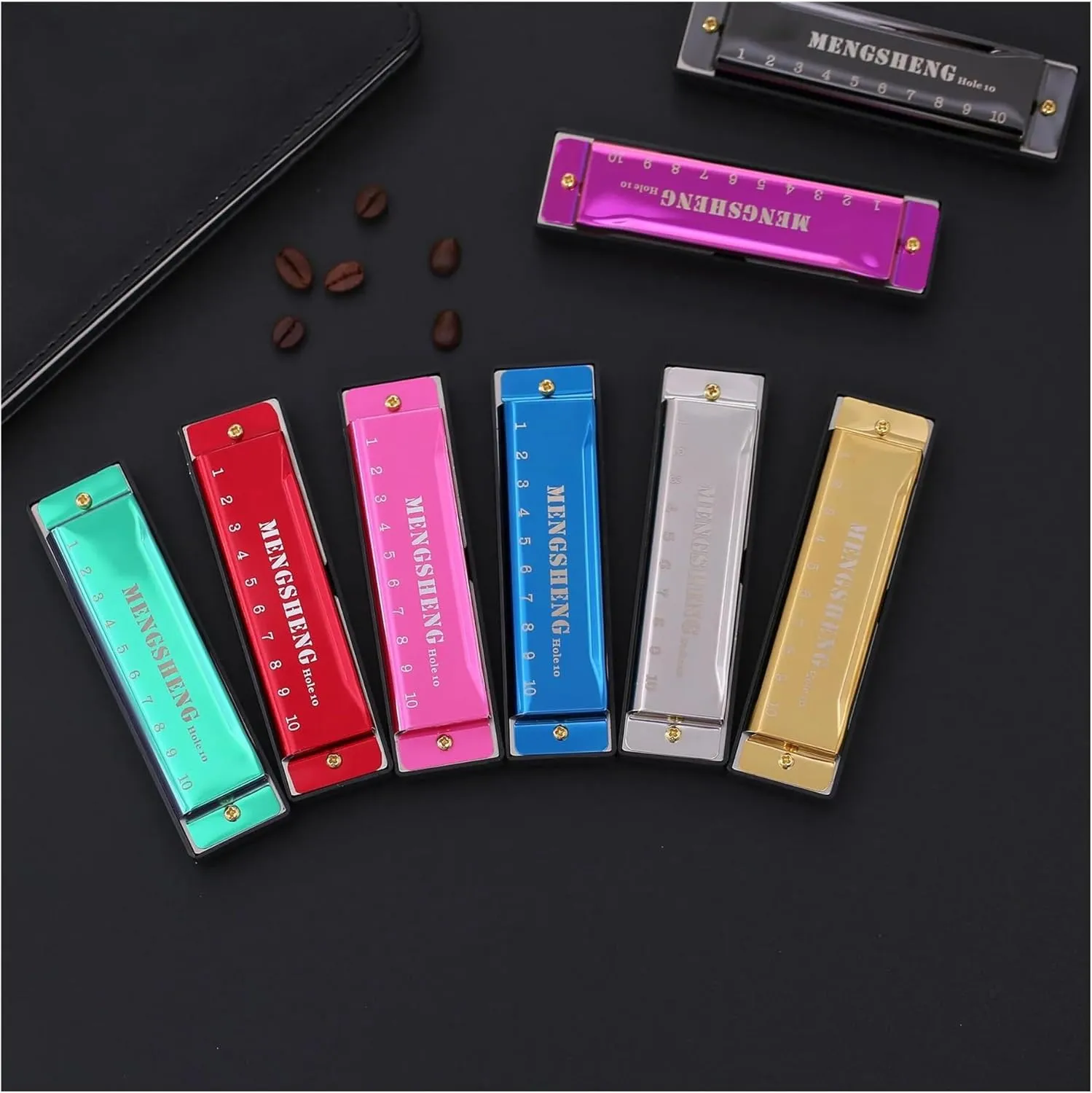 10 hole 20 tone Blues Harmonica C Key(Gold)