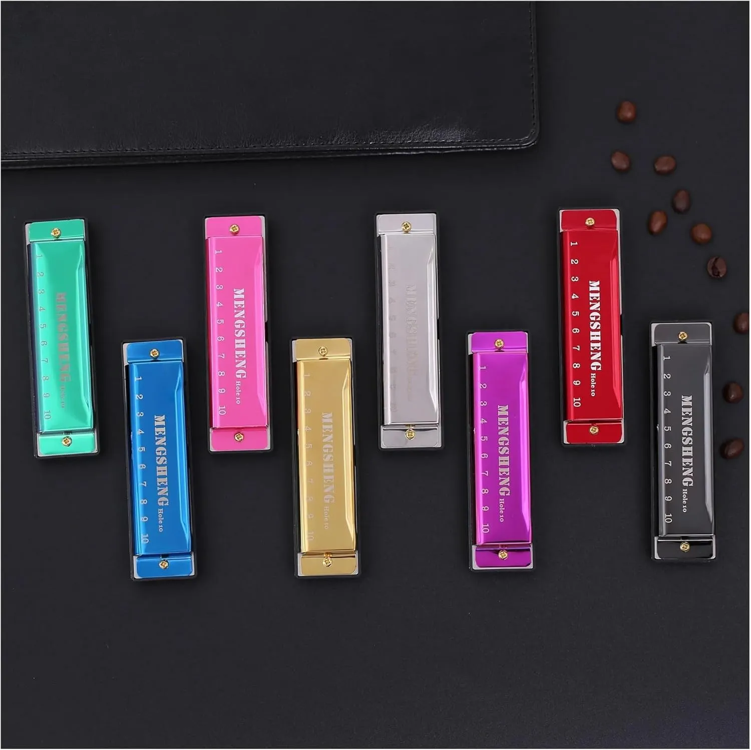 10 hole 20 tone Blues Harmonica C Key(Gold)