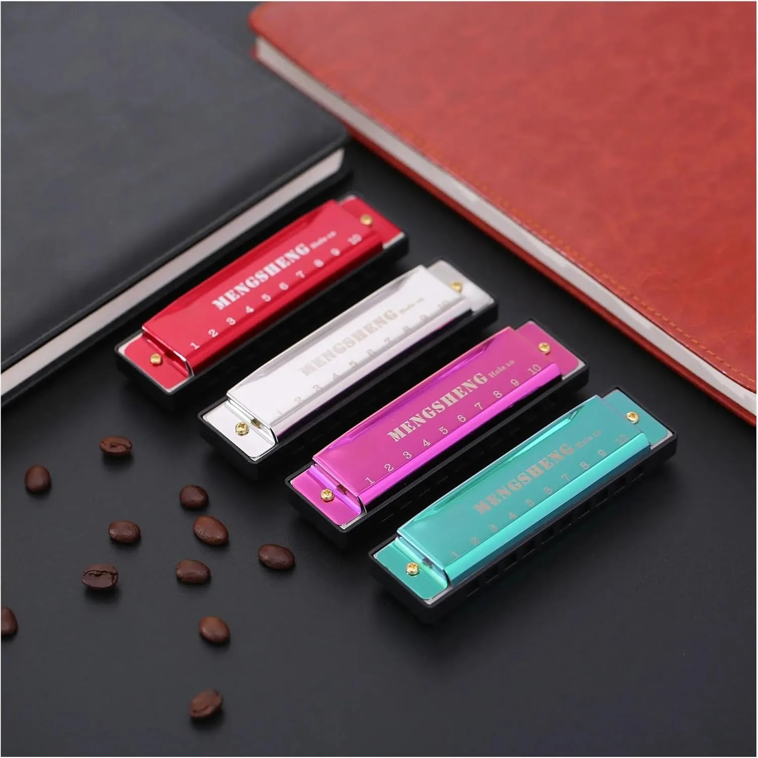 10 hole 20 tone Blues Harmonica C Key(Gold)