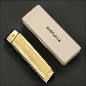 10 hole 20 tone Blues Harmonica C Key(Gold)