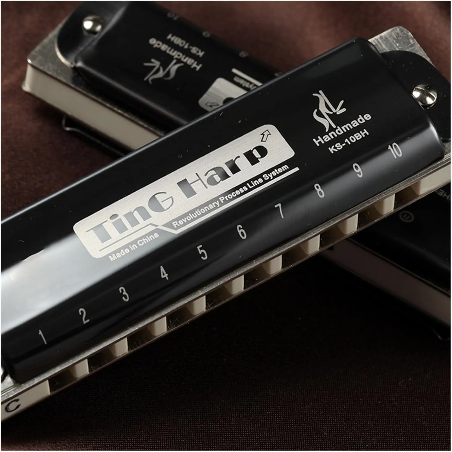 10 hole blues harmonica blues instrument playing practice beginners learning harmonica(Gold)