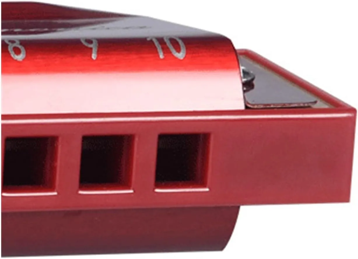 10 hole blues harmonica C key professional instrument(Gold)