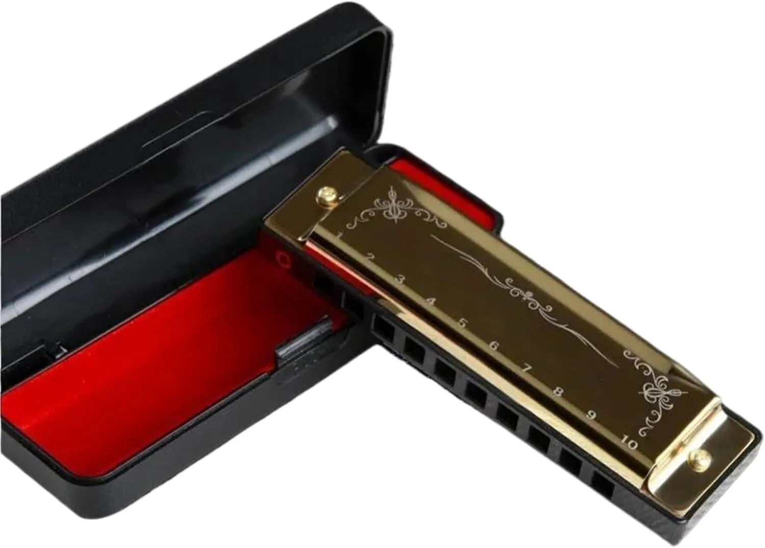 10 Hole C Keyed Blues Harmonica Diatonic Scale(Gold)