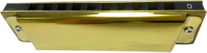 10 Hole C Tone Blues Harmonica For Beginner Professional Player(GOLD)