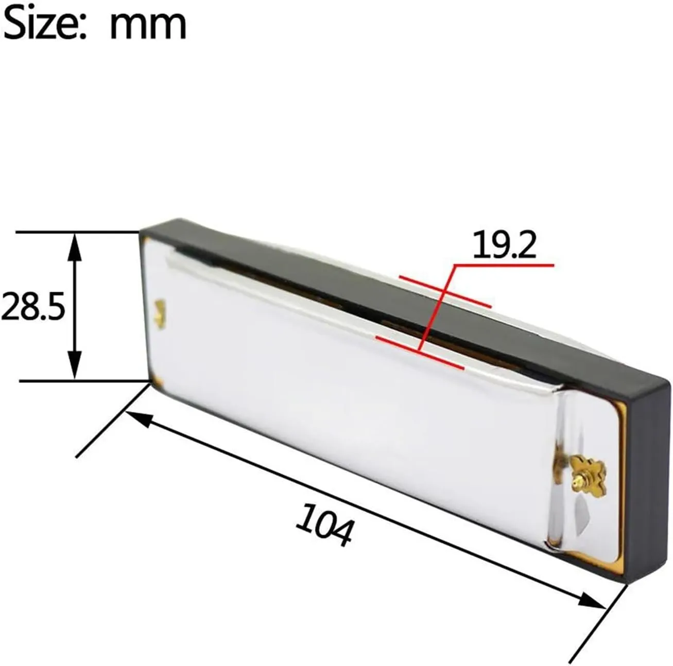 10 Hole Harmonica Musical Instrument Harmonica Harp(Gold)
