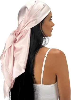 100% Pure Mulberry Silk Head Scarf - 36" Square, 19 Momme, Women's Hair Wrap | Maintains Style, Reduces Frizz, Aids Growth
