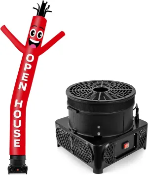 10FT Tall Inflatable Tube Man Open House Wacky Wavy Dancing Guy with 3/4 HP Weather-Resistant Blower (12''Diameter) for Outdoor Decoration Advertising Business Promotion - Red