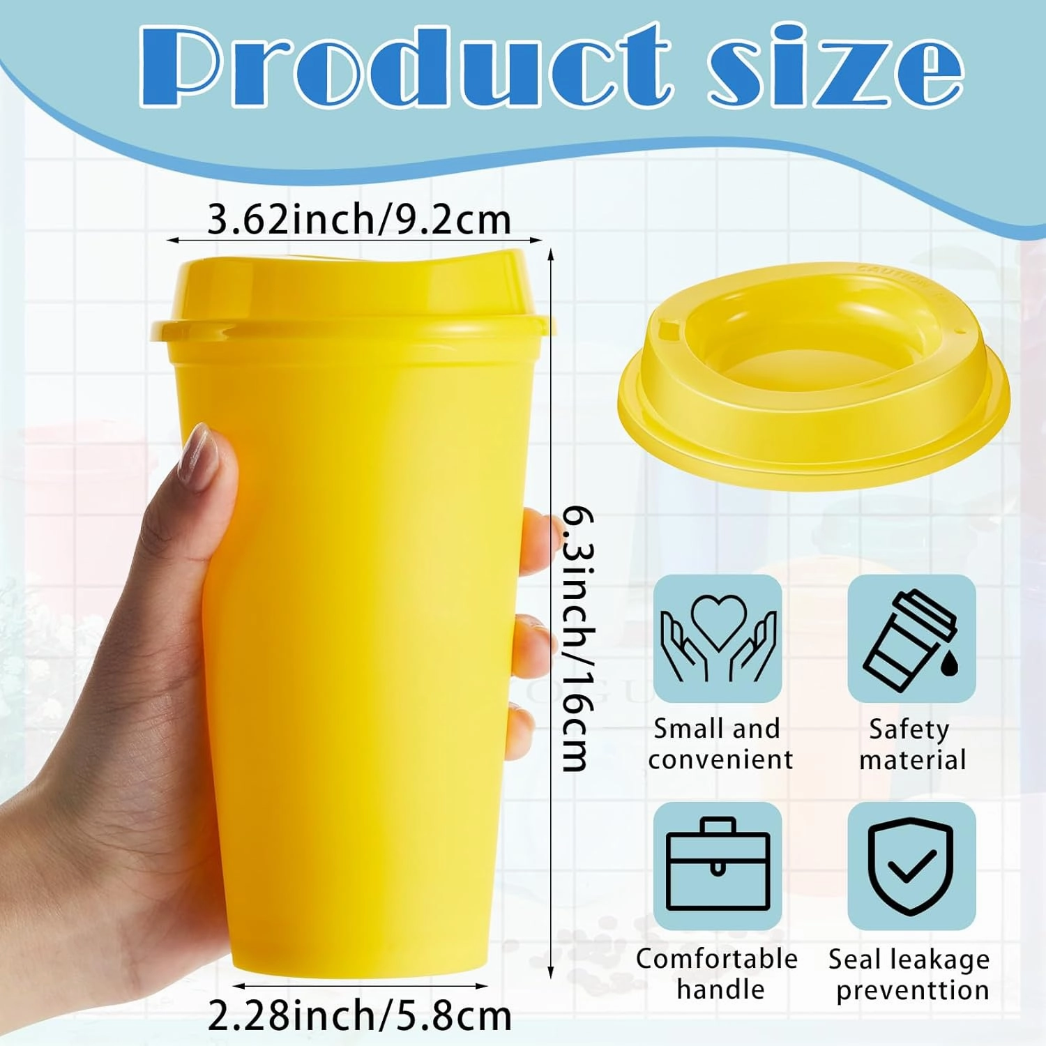 12 Pcs Reusable Coffee Cups with Lids 16 oz Travel Hot Cups Microwavable Plastic Tumblers Coffee Mugs for Hot and Cold Drinks(Bright Colors,12 Pcs)