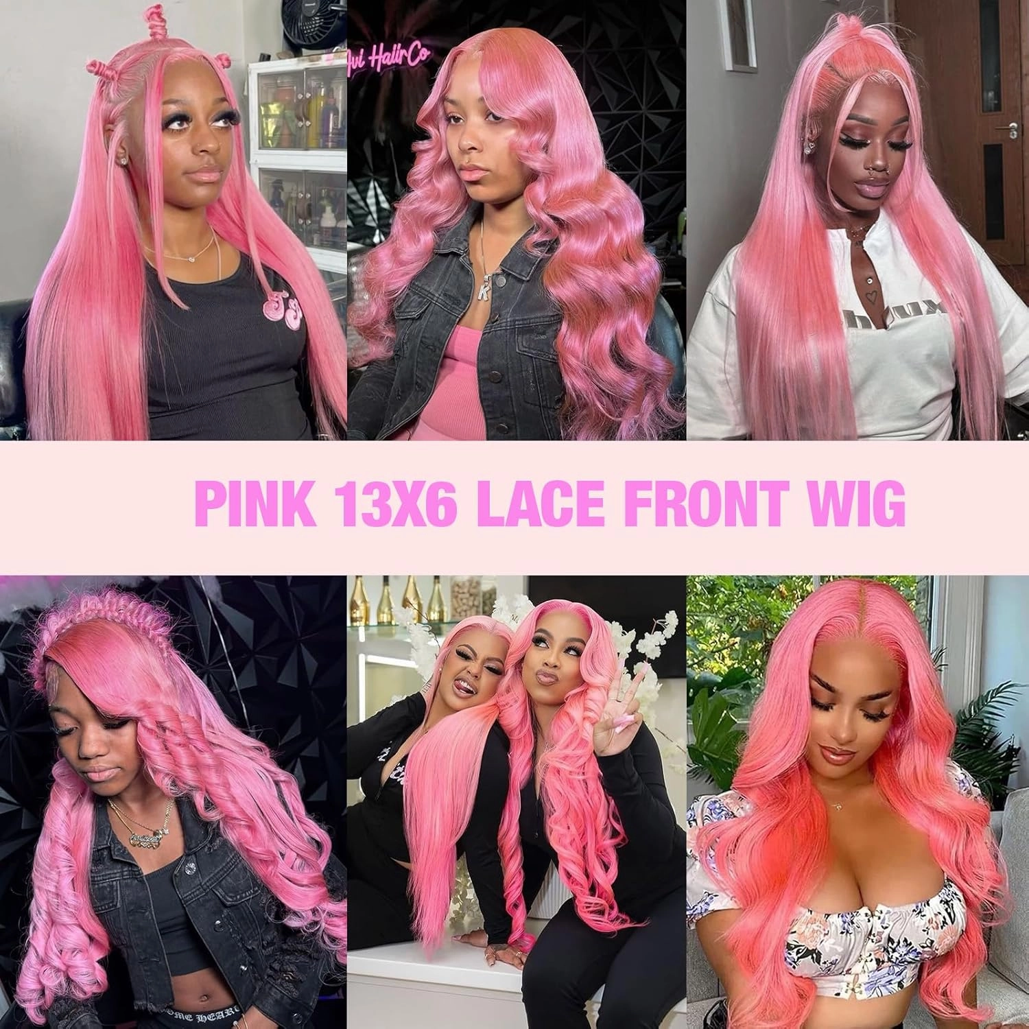 13x6 Pink Lace Front Wig Human Hair Pink Wigs for Women Body Wave 13x6 Hd Lace Frontal Wigs Glueless Pre Plucked with Baby Hair(32Inch)