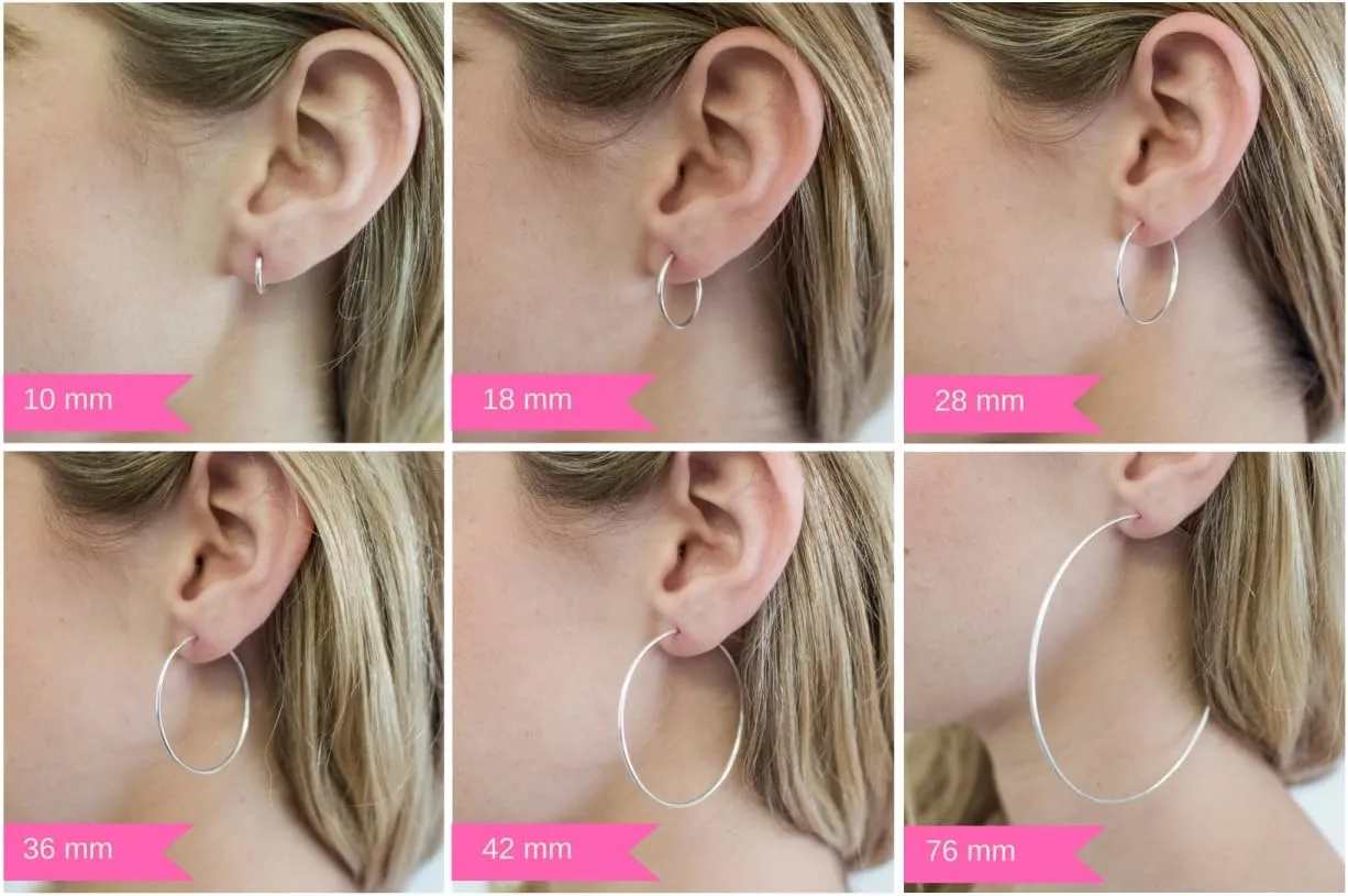 14K Yellow or White Gold Diamond Cut Square Tube Continuous Endless Hoop Earrings, 15-60mm (1.35mm Tube)