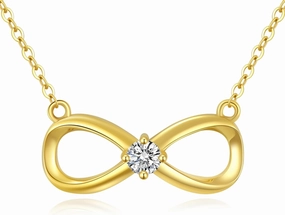 14K Yellow Gold Infinity Necklace for Women Solid 14K Gold Infinity Pendant Neckalce Birthday Anniversary Luxury Jewelry Gift for Wife Mom Her