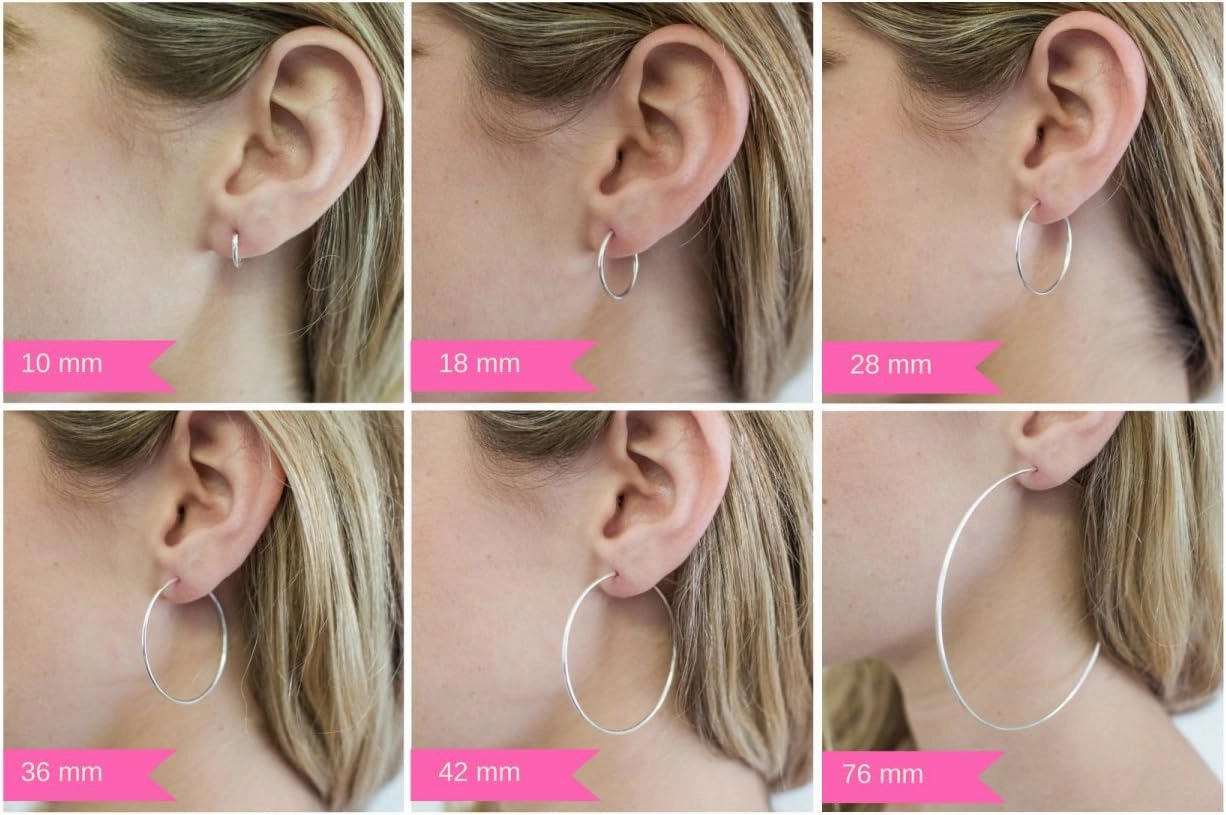 14K Yellow or White Gold Diamond Cut Square Tube Continuous Endless Hoop Earrings, 15-60mm (1.35mm Tube)