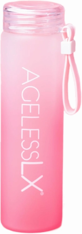 16 oz Glass Water Bottle with Lid, BPA Free & Eco Friendly, Pink