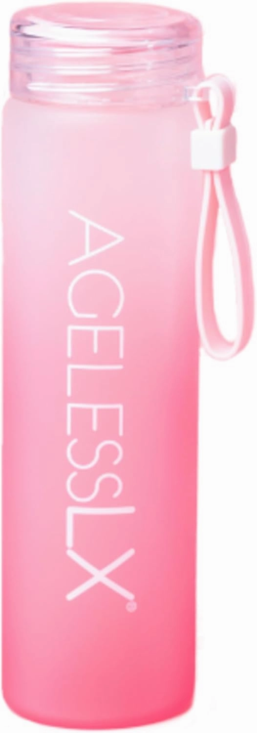 16 oz Glass Water Bottle with Lid, BPA Free & Eco Friendly, Pink