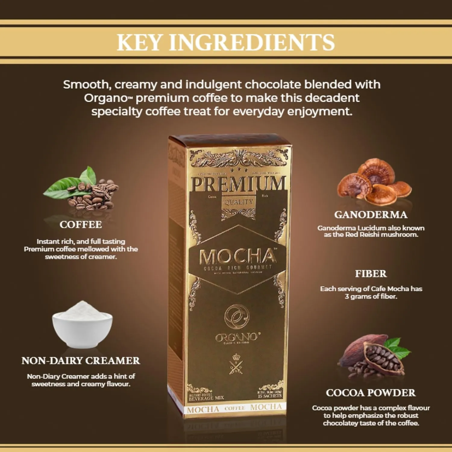 2 Boxes ORGANO Gourmet Cafe Mocha (30 sachets)