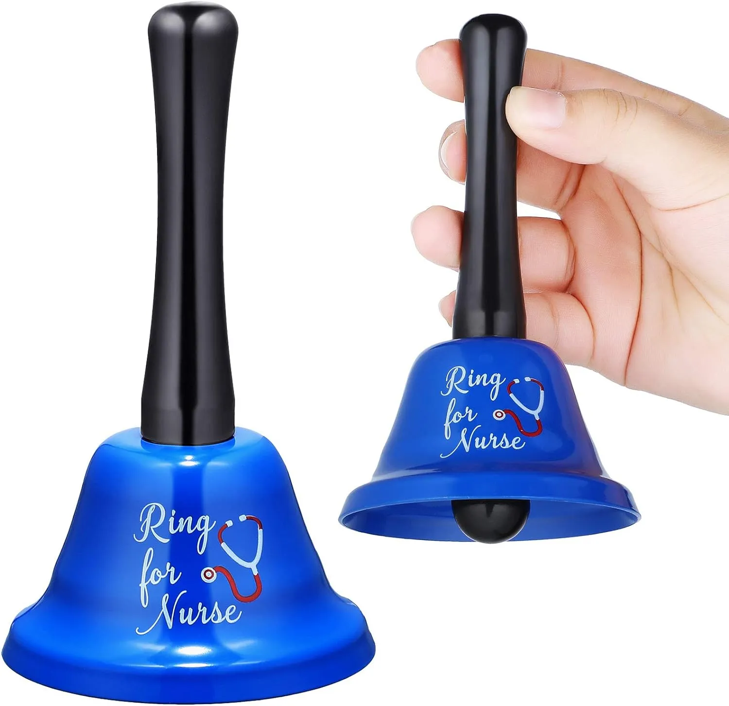 2 Pieces Ring for Nurse Bell Nurse Hand Call Bell Patient Alerting Hand Ringing Alarm for Calling Attention Care Assistance Emergency