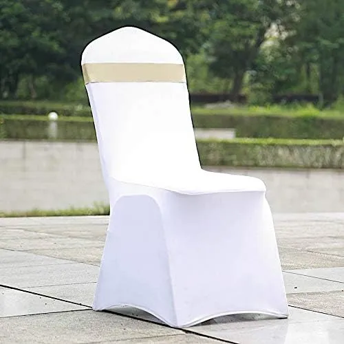 20 pcs Champagne Reversible Satin Faux Leather Bow Tie Chair Sashes with Buckles Wedding Ceremony Reception Decorations