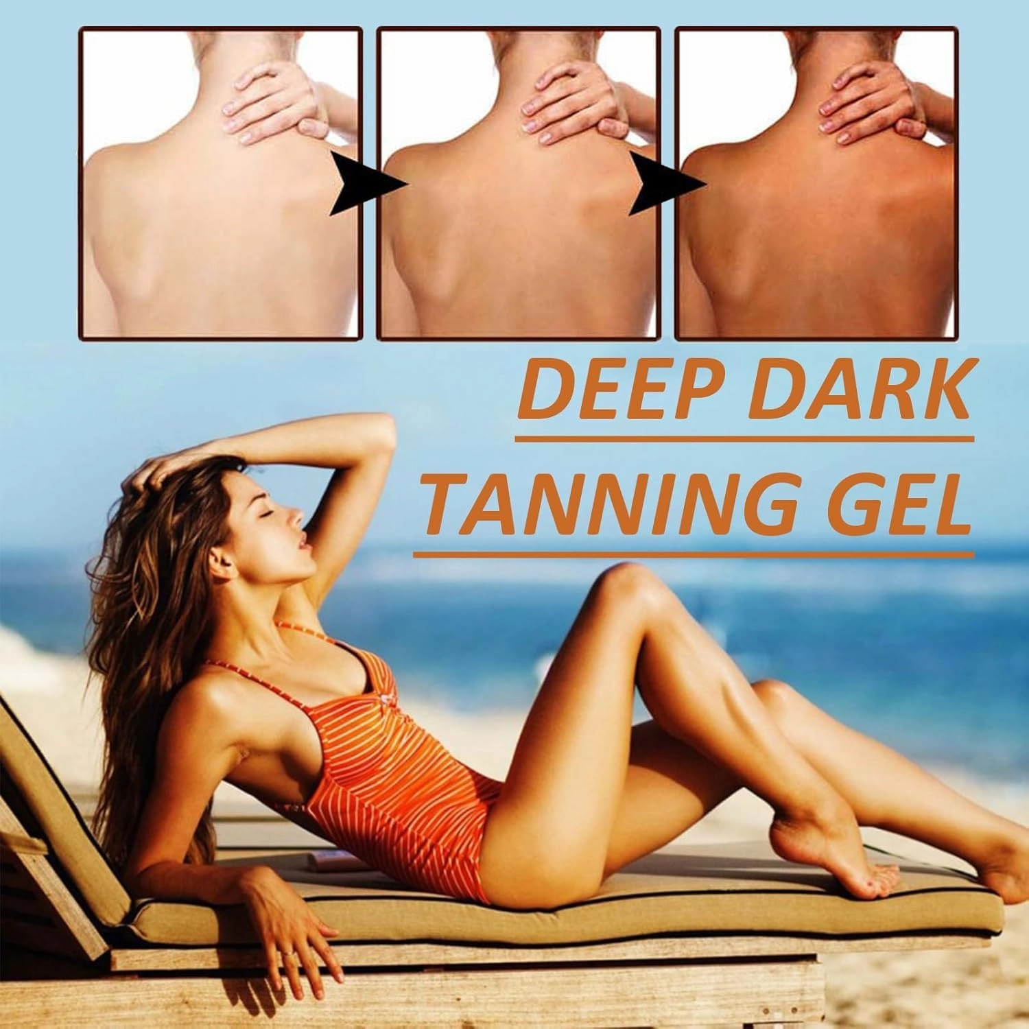 2025 New Gold Shimmer Intensive Tanning Gel,Browning & Bronzing Tan Accelerator,Water-Resistant with Carrot and Coconut Oil,Vitamin A & E For Moisture & Hydration,5 Fl Oz (2PCS)