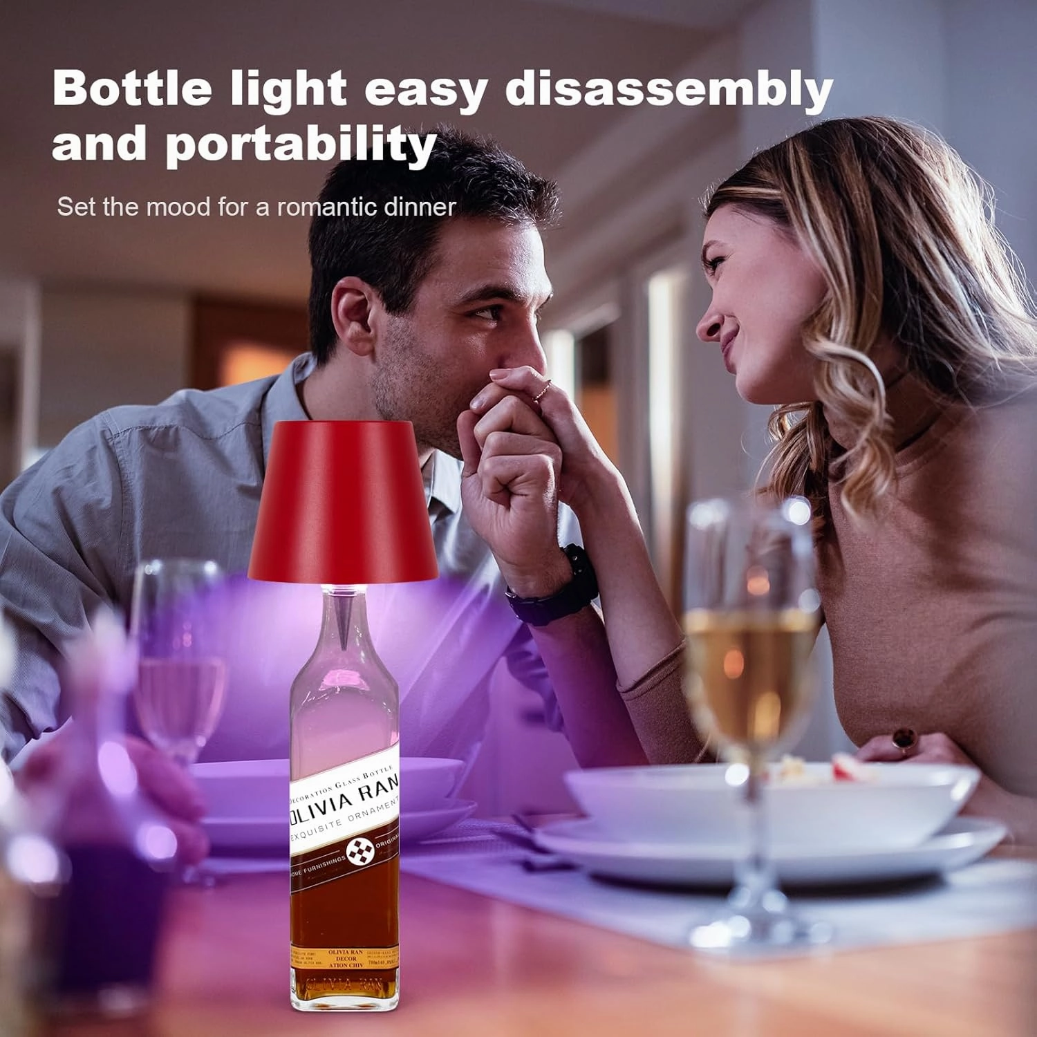 2025 New Wireless Bottle Lamp,RGB LED Bottle Light with Remote(RGB Wine red, 1pc)