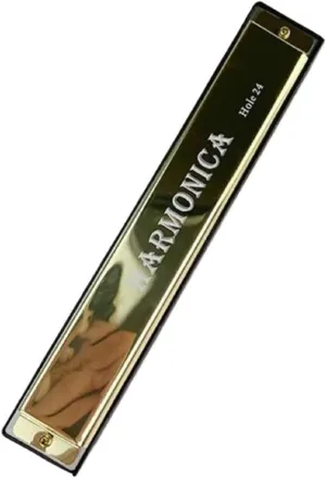 24 Hole Professional C Key Harmonica Suitable For Music Lovers And Beginners(Gold)