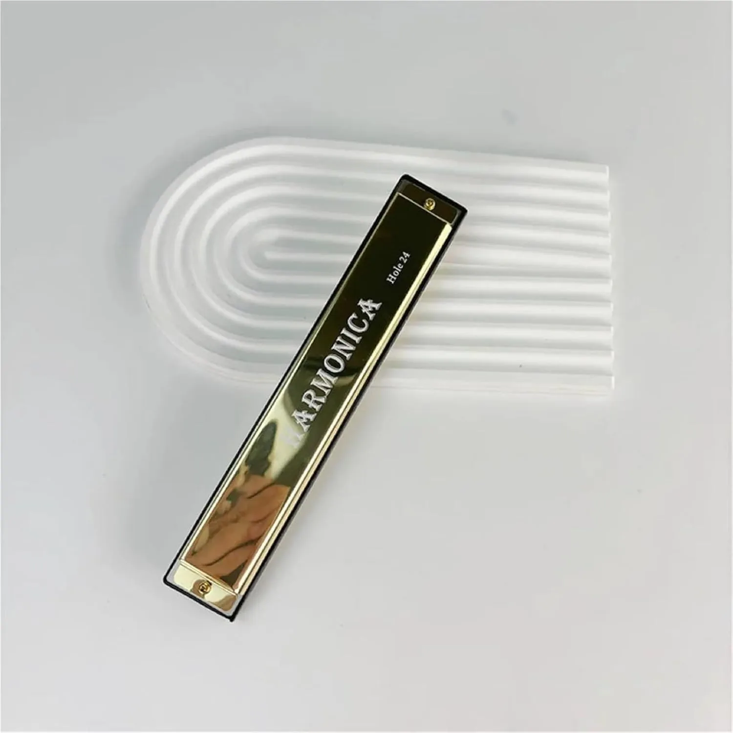 24 Hole Professional C Key Harmonica Suitable For Music Lovers And Beginners(Gold)