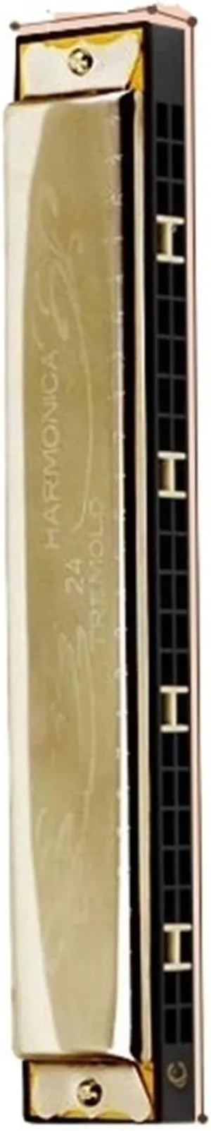 24 holes polyphonic harmonica for beginners playing C key(Gold)