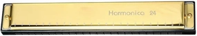24 Hole 48 Tone Silver Harmonica Half Scale Professional Woodwind Instrument(Gold)