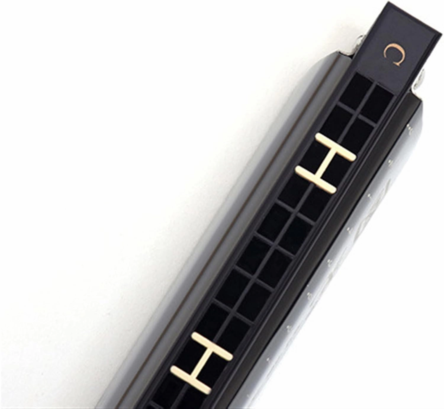 24 hole polyphonic C harmonica for adults and beginners(Gold)
