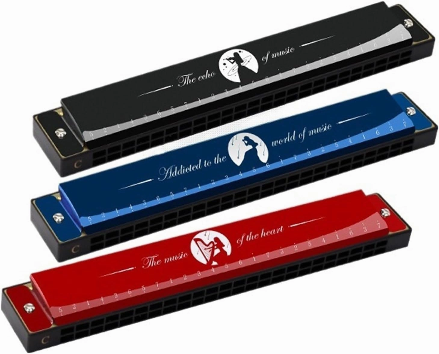 24-hole polyphonic harmonica beginners playing C harmonica(Gold)