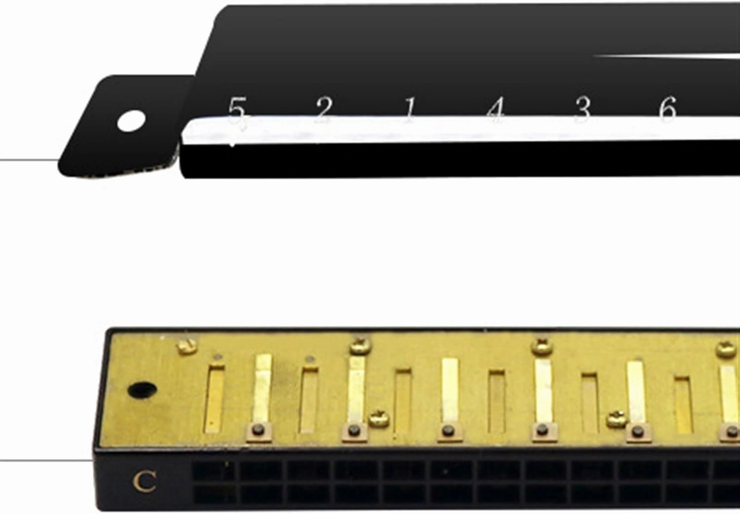 24-hole polyphonic harmonica beginners playing C harmonica(Gold)
