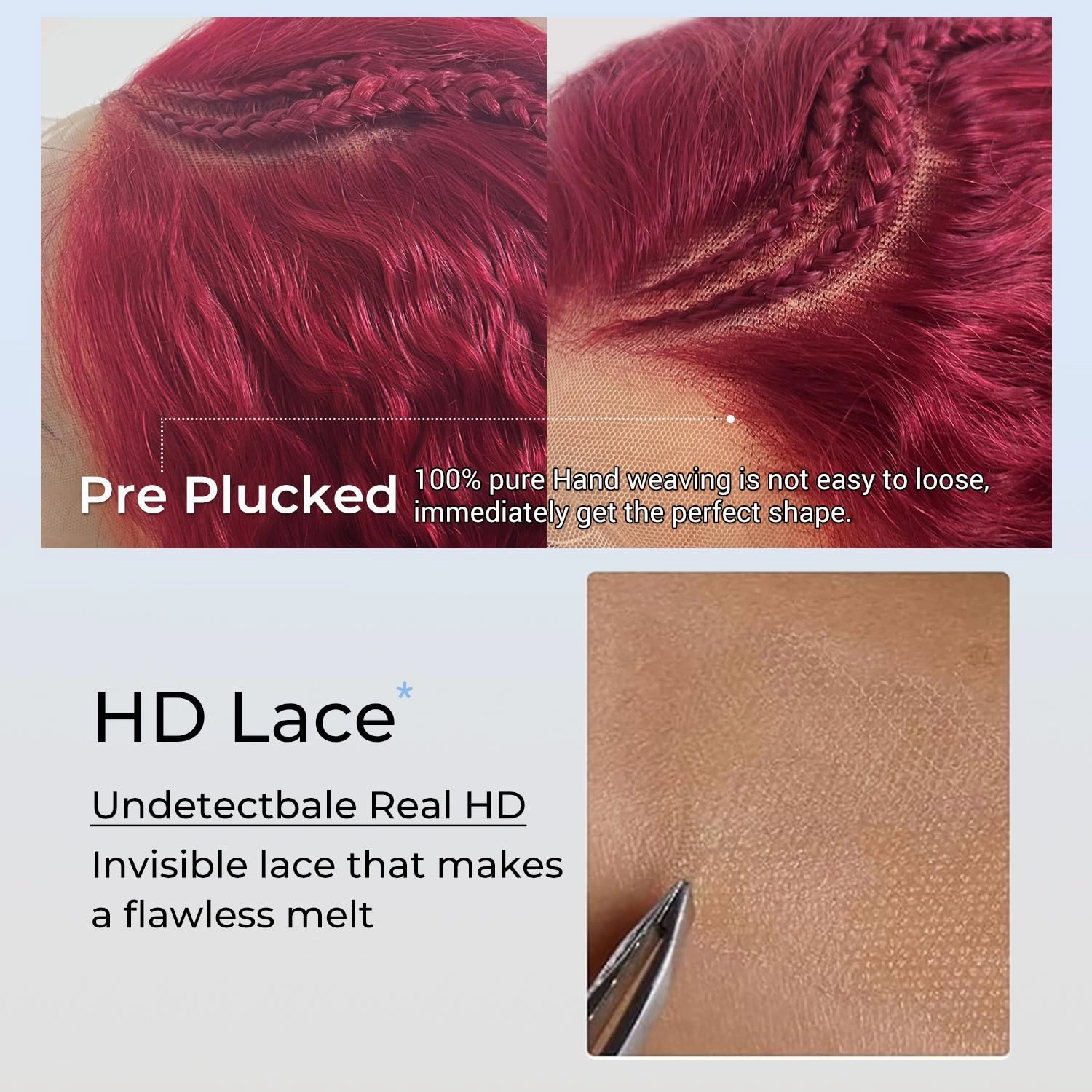 250% Density 13X4 99j Burgundy Lace Front Wigs Human Hair 13x4 Braided Wigs For Black Women HD Curly Human Hair Wig 13X4 Deep Wave Lace Front Wigs Human Hair with Baby Hair Burgundy Wig Human Hair