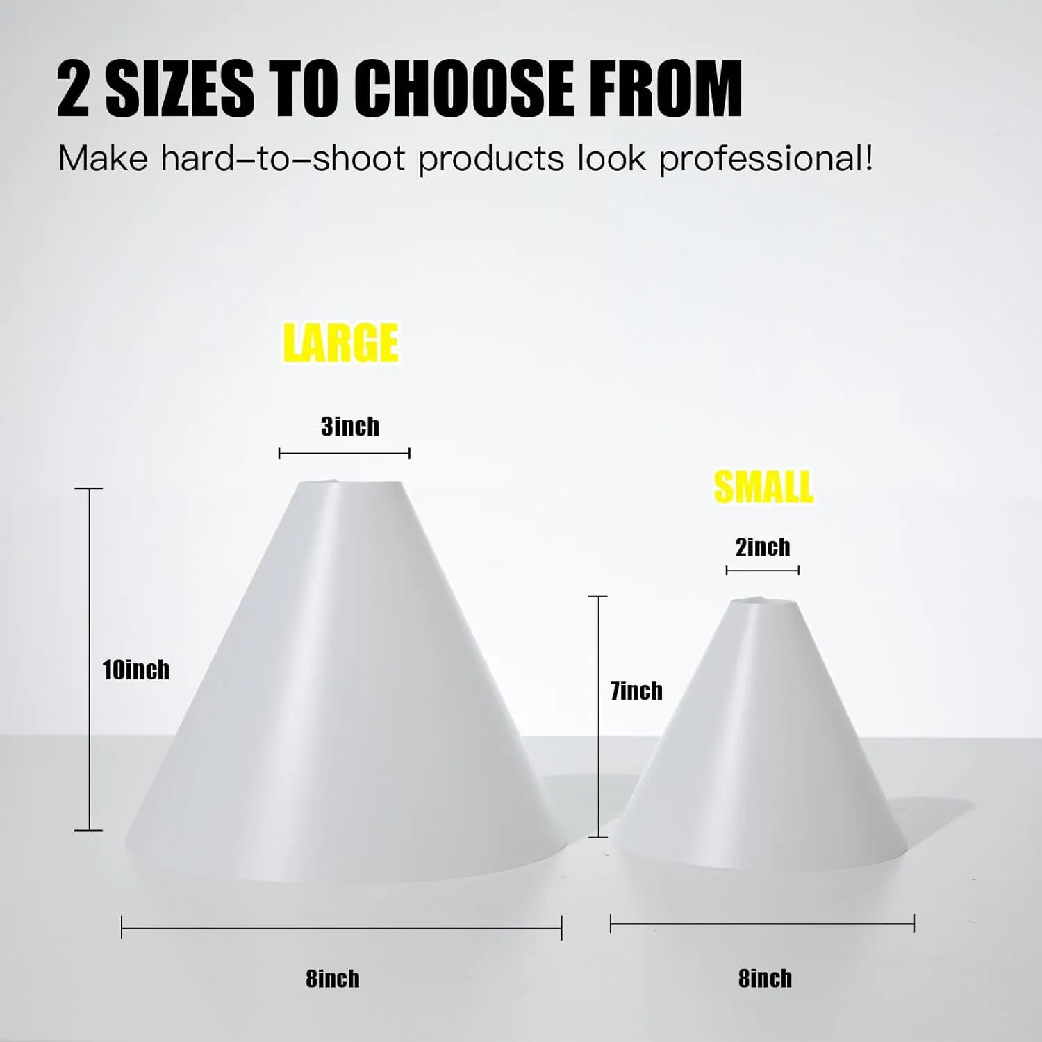 2PCS 24x24Inch Background Boards, 7PCS Backdrop Paper with 16 Inch & 24Inch Light Cone, Photography Kit for Product Shooting, 2PCS Brackets with 2PCS Clips for Food Jewelry Make-up