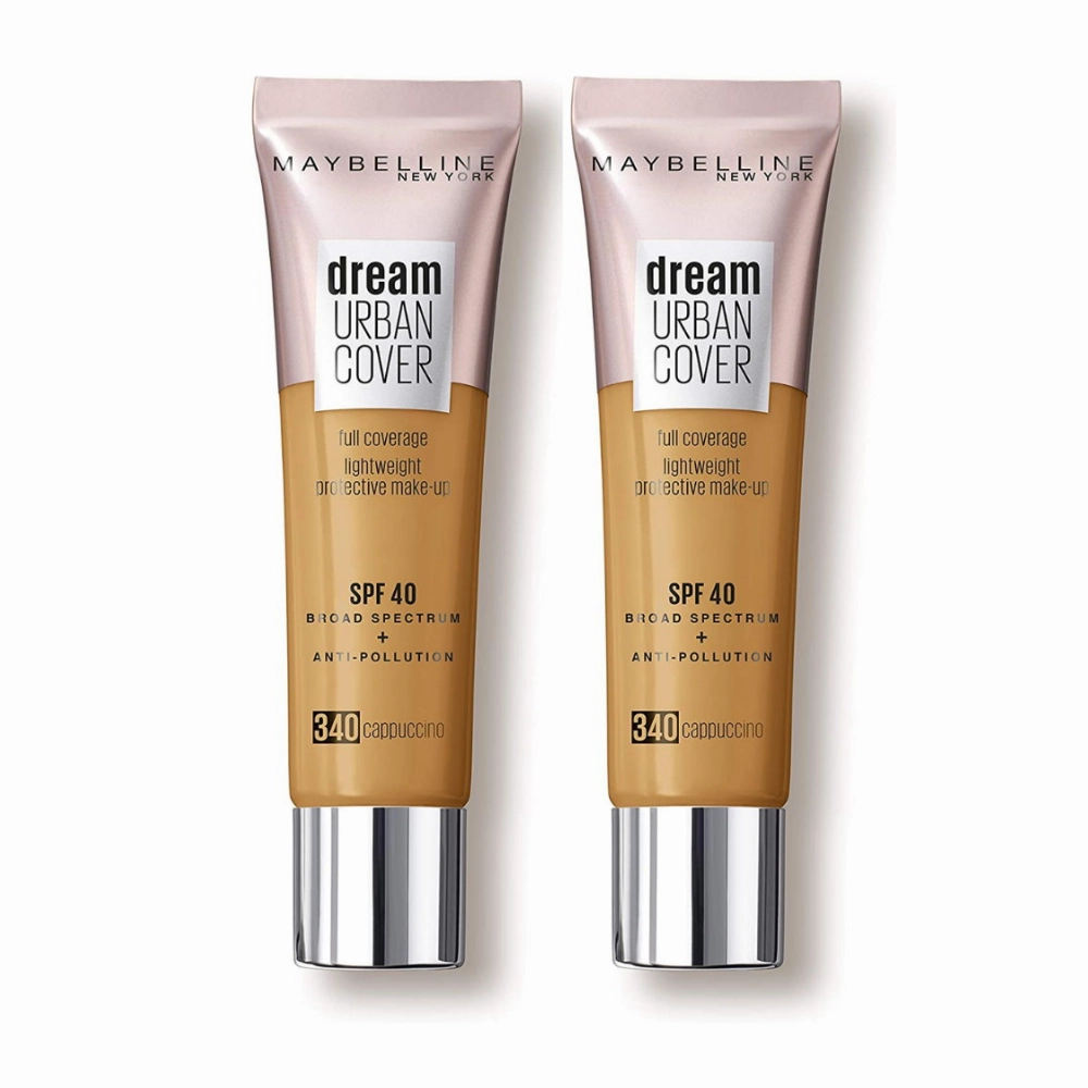 2x Maybelline Dream Urban Cover Full Coverage Foundation 340 Cappuccino