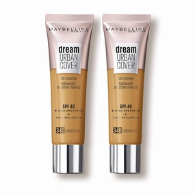 2x Maybelline Dream Urban Cover Full Coverage Foundation 340 Cappuccino