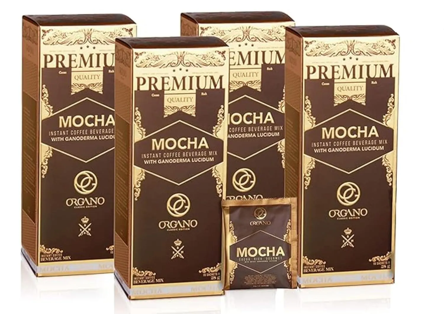 4 Boxes ORGANO Gourmet Cafe Mocha (60 sachets)