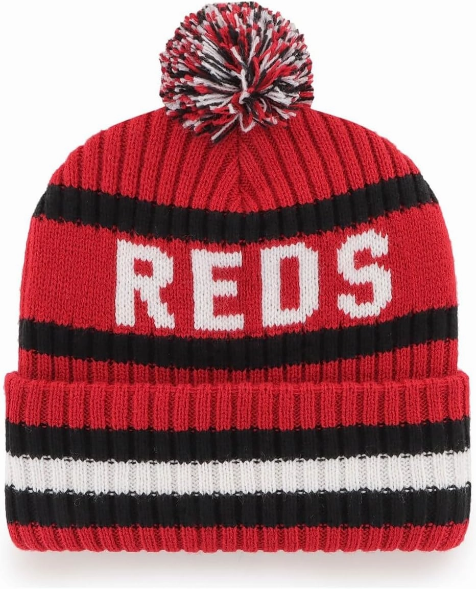 47 MLB Unisex-Adult Officially Licensed Primary Logo Bering Sport Knit Cuffed Pom Beanie Cold Weather Hat