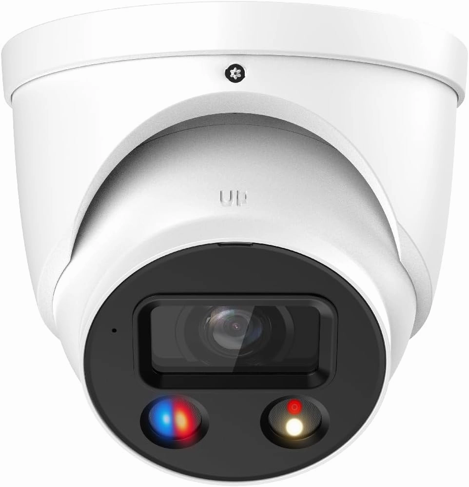 4MP PoE TiOC Turret Camera IPC-HDW3449H-AS-PV, Smart Dual Light Active Deterrence Network Security Camera for Dahua N43BU82, Active Alarm and Analytic, 2.8 mm Fixed Lens, White