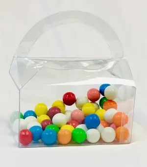 50 PCS 4-1/2 x 3 x 3-3/4" Clear APET Food Safe Handbag/Gable Shaped Box with Arc Handle