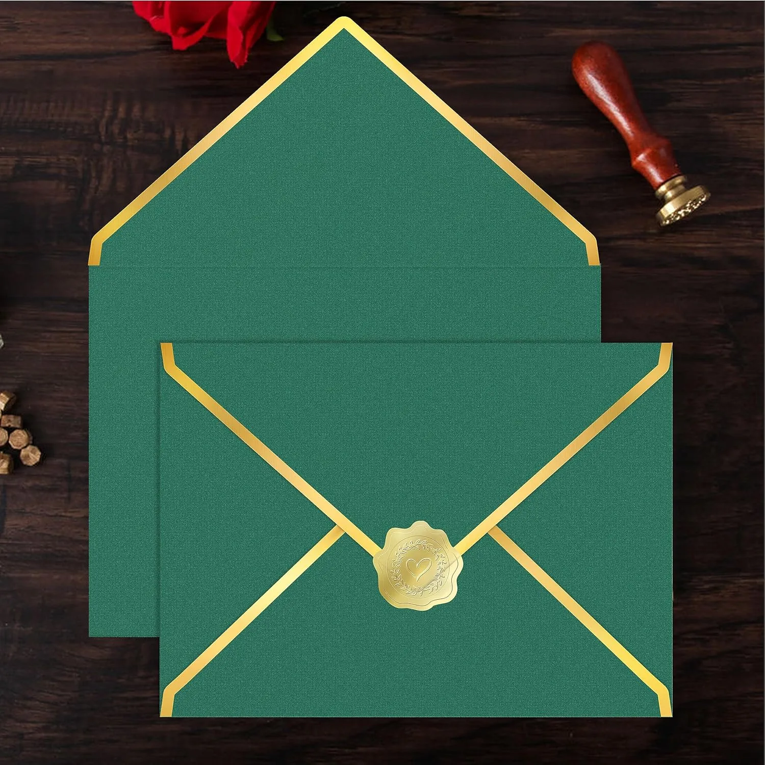 60 Pack Gold Envelopes 5x7, 250G Pearled Cardstock A7, A6 4x6 for Invitations, Business, Wedding, Baby Shower