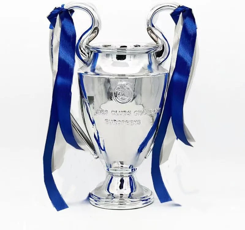 6/12in Champions Trophy Soccer Trophy Sports Awards Cup Champions Trophy Replica Resins Football Cup Fans Souvenir with Colorful Ribbons