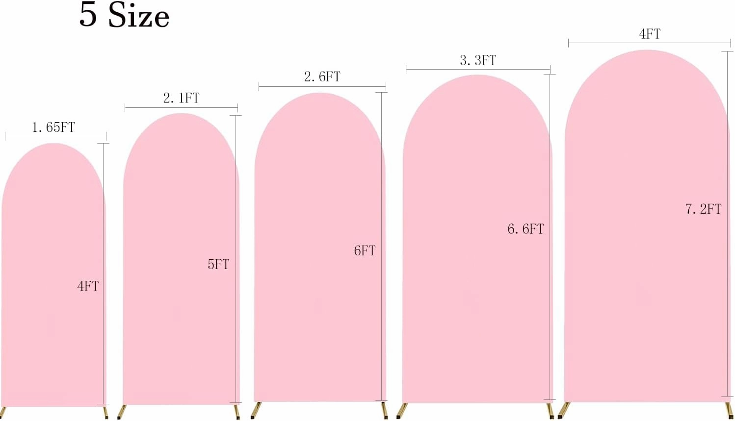 7.2 FT Pink Arch Backdrop Cover Spandex Fitted Arch Backdrop Stand Cover for Wedding Reception Birthday Party Bridal Baby Shower Arched Backdrop Decor