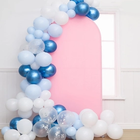 7.2 FT Pink Arch Backdrop Cover Spandex Fitted Arch Backdrop Stand Cover for Wedding Reception Birthday Party Bridal Baby Shower Arched Backdrop Decor