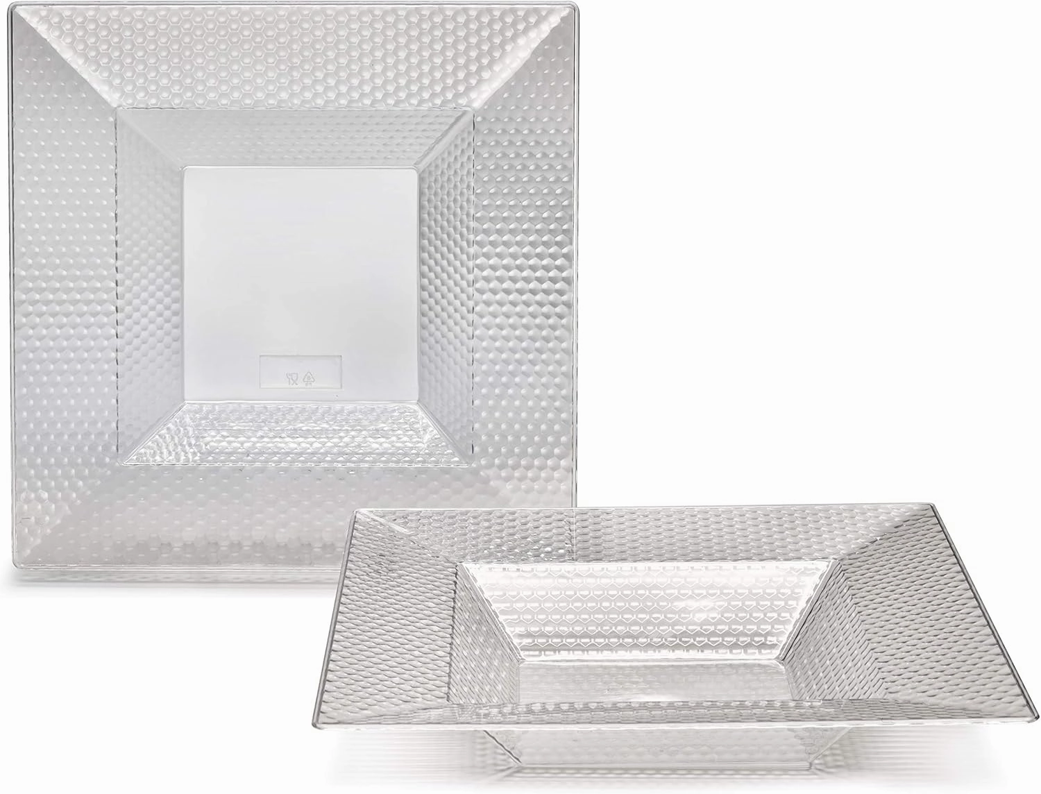 " OCCASIONS " 40 Pieces Plates Pack, Heavyweight Wedding Party Disposable Plastic Bowls (12oz Soup Bowl, Vitro Clear)