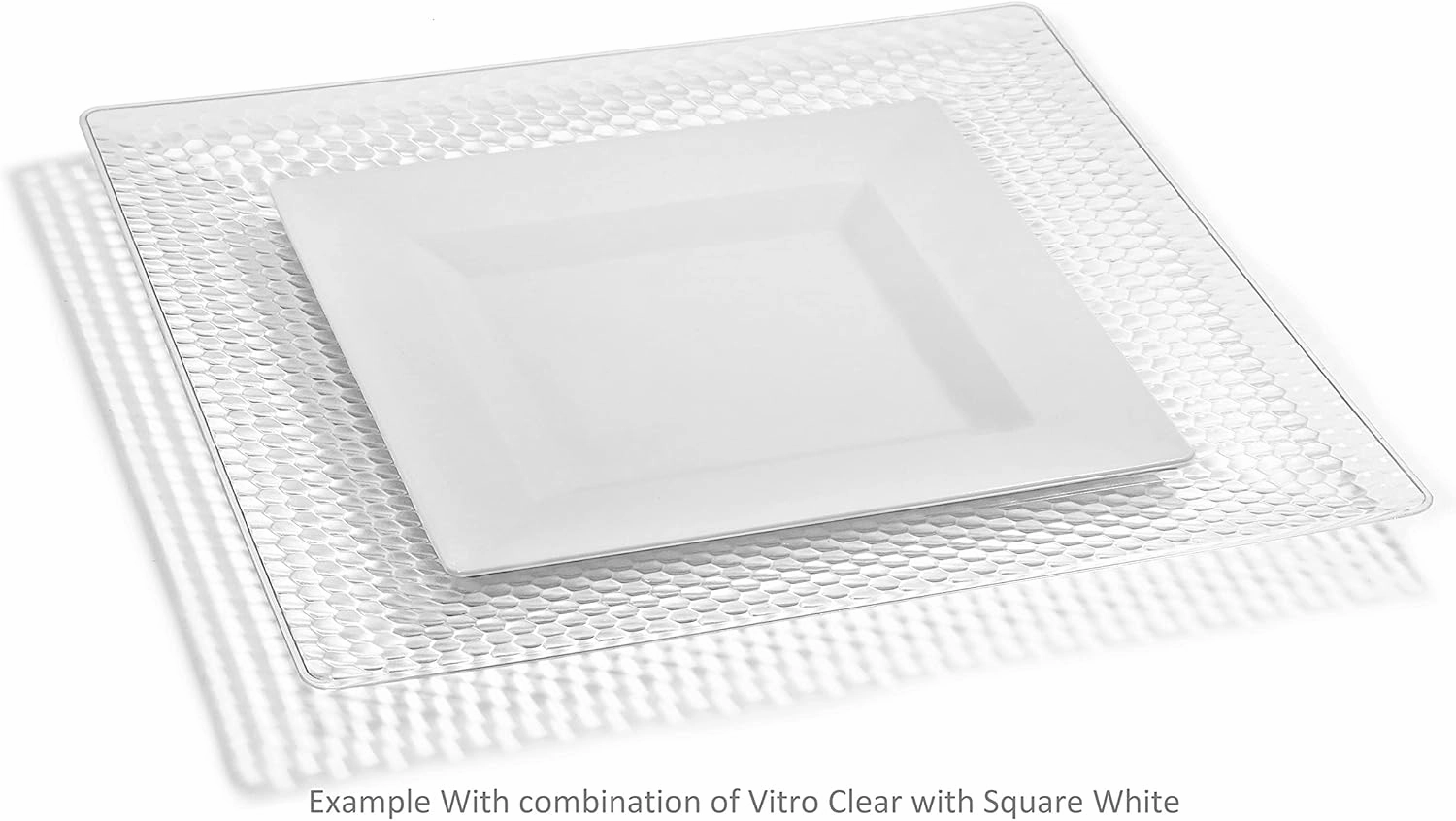 " OCCASIONS " 40 Pieces Plates Pack, Heavyweight Wedding Party Disposable Plastic Bowls (12oz Soup Bowl, Vitro Clear)