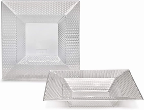 " OCCASIONS " 40 Pieces Plates Pack, Heavyweight Wedding Party Disposable Plastic Bowls (12oz Soup Bowl, Vitro Clear)