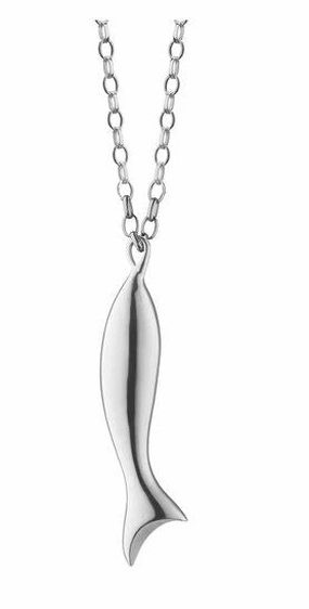 "Perseverance" Fish Sterling Silver Charm Necklace