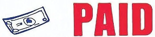 ACCU-STAMP2 Message Stamp with Shutter, 2-Color, PAID, 1-5/8" x 1/2" Impression, Pre-Ink, Blue and Red Ink (035535)