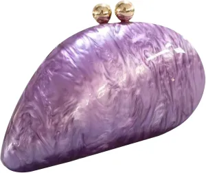 Acrylic Purse for Women, Shoulder Crossbody Seashell Purse with Chain, 9.1x2.8x5.1 Glitter Marble Evening Bag