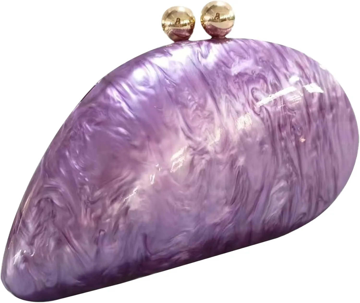 Acrylic Purse for Women, Shoulder Crossbody Seashell Purse with Chain, 9.1x2.8x5.1 Glitter Marble Evening Bag