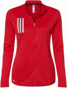 Adidas - Women's 3-Stripes Double Knit Full-Zip - A483 - 3XL - Team Collegiate Red/ Grey Two
